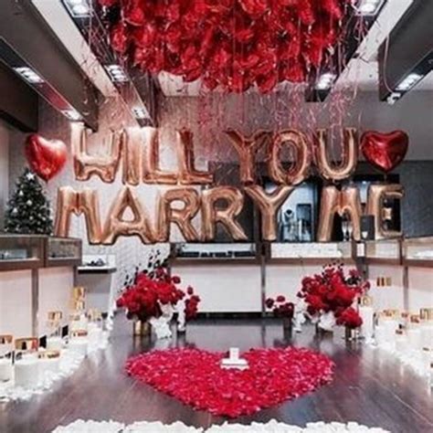 1set 16inch Rose Gold Will You Marry Me Foil Balloons 18 Inch Heart