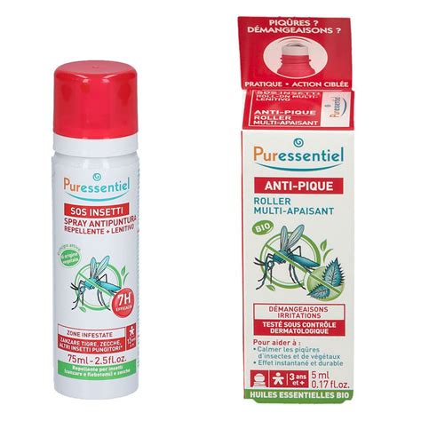 Puressentiel Set Sos Insetti Spray Antipuntura Repellente Sos Insetti