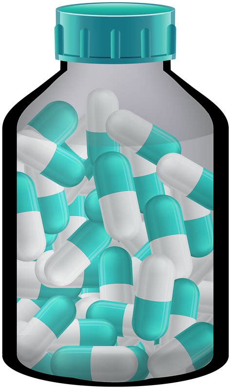 Blue Medicine Bottle With Pills Capsules Png Clipart Best Web Clipart