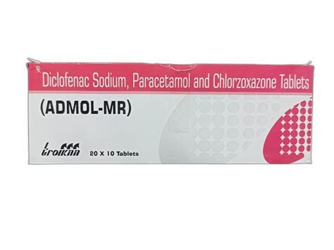 Admol MR Diclofenac Sodium Paracetamol Chlorzoxazone Tablets At Rs 700