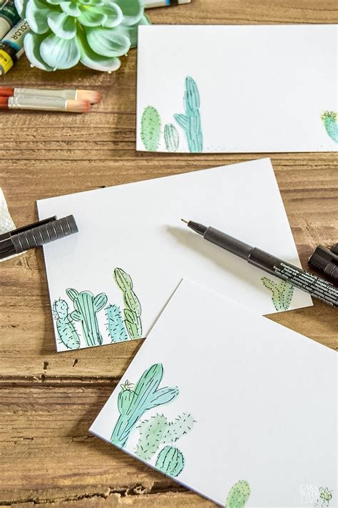 Diy Watercolor Cactus Notecards Casa Watkins Living Diy Watercolor