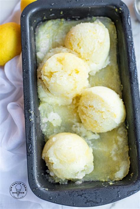 Easy Lemon Sorbet Recipe Only 3 Ingredients Ice Cream From Scratch