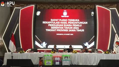 Rekapitulasi Suara Pemilu Jawa Timur Rampung 31 Daerah 7 Daerah Yang