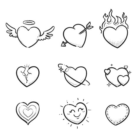 Premium Vector Hand Drawn Heart Doodle Illustration