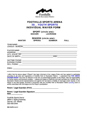 Sample Sports Waiver The Document Template