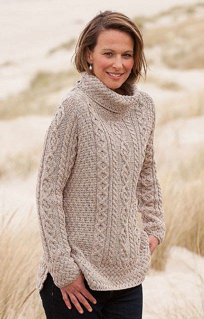 Aran Roll Neck Jumper Вязание