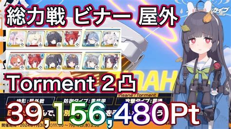 【ブルアカ】総力戦 ビナー 屋外 Torment 2凸 39156480pt ずんだもん音声字幕解説 【ブルーアーカイブ】ブルアカ