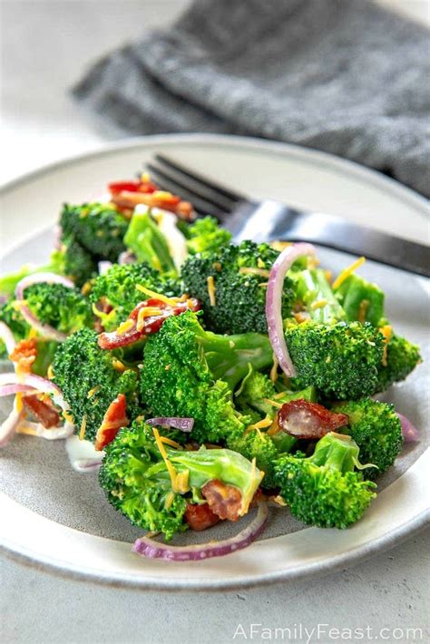 This Popular Broccoli And Bacon Salad Has Tender Pieces Of Broccoli