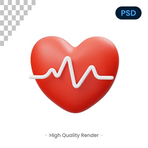 Premium Psd Heart Rate 3d Icon Premium Psd