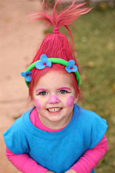 Princess Poppy. Trolls. DIY Halloween. Face paint I used regular face ...