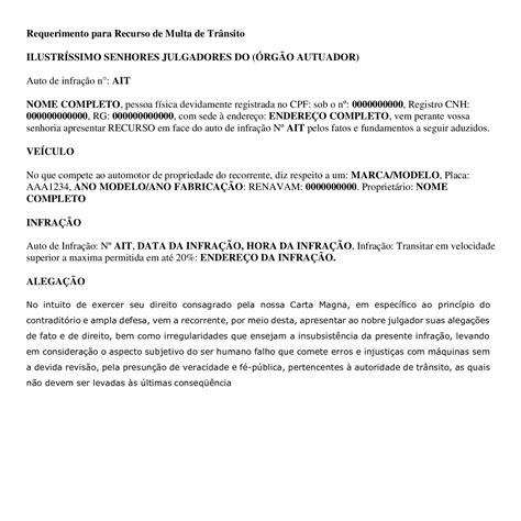 Recurso De Multa De Transito Modelo Vários Modelos Porn Sex Picture