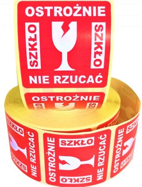 Etykiety Ostro Nie Szk O Nie Rzuca X Szt Oficjalne