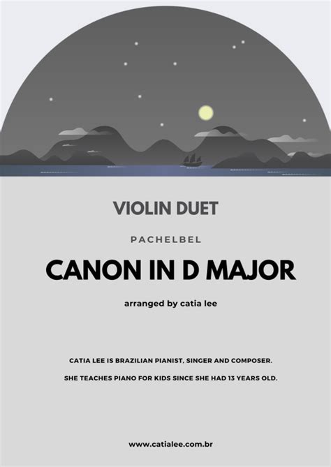 Canon In D Pachelbel For Violin Duet F Major Arr Catia Lee Sheet