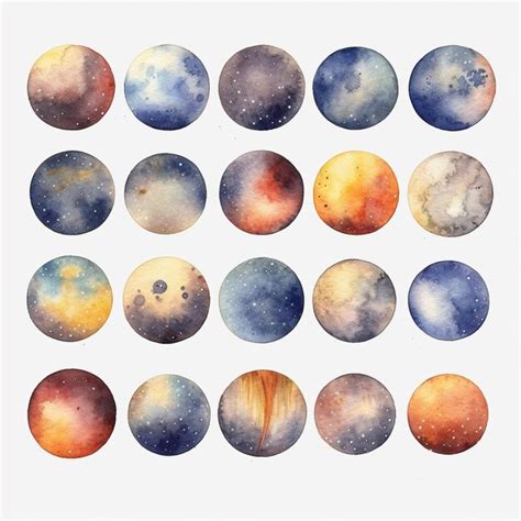 Premium Photo A Close Up Of A Painting Of Planets With A White