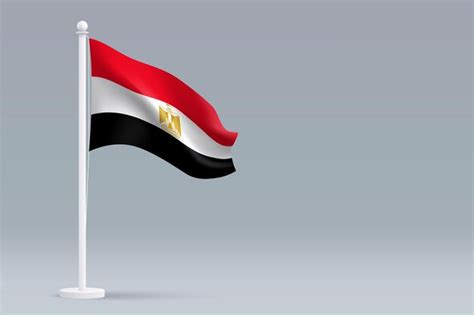 Premium Photo 3d Realistic National Egypt Flag Isolated On Gray