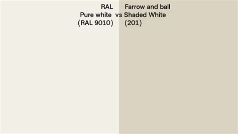 RAL Pure White RAL 9010 Vs Farrow And Ball Shaded White 201 Side By