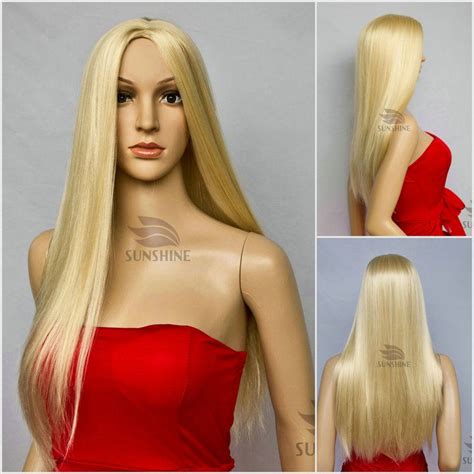 Super Long Blonde Wigs Super Long Wigs Silk Straight Synthetic Wigs For Women 100 Kanekalon