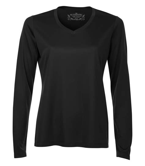 Long Sleeve Dry Fit V Neck T Shirt Ladies Exclusive Imprint