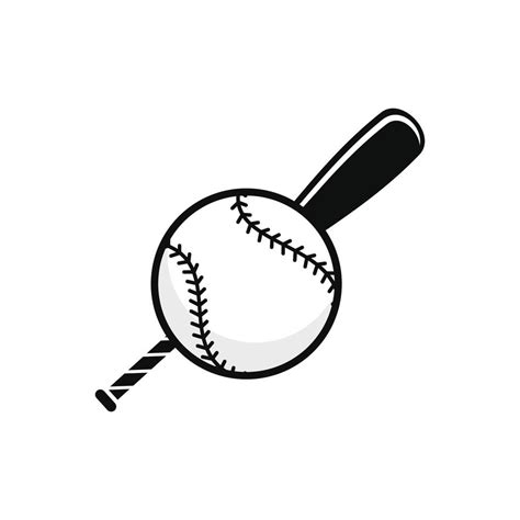 béisbol murciélago con béisbol pelota vector icono 22926455 Vector en