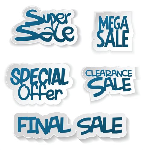 Collection of sale stickers with rounded corners 286302 Vector Art at ...