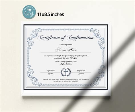 Editable Confirmation Certificate Template Minimalist Religious