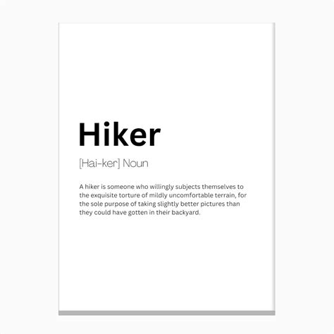 Hiker Definition Meaning Canvas Print by Kaigozen - Fy