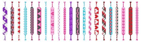 Vector Set Of Colored Handmade Hippie Friendship Bracelets Of Threads