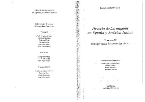 Pdf Historia De Las Mujeres En España Y América Latina Del Siglo Xrx A Los Umbrales Del Xx