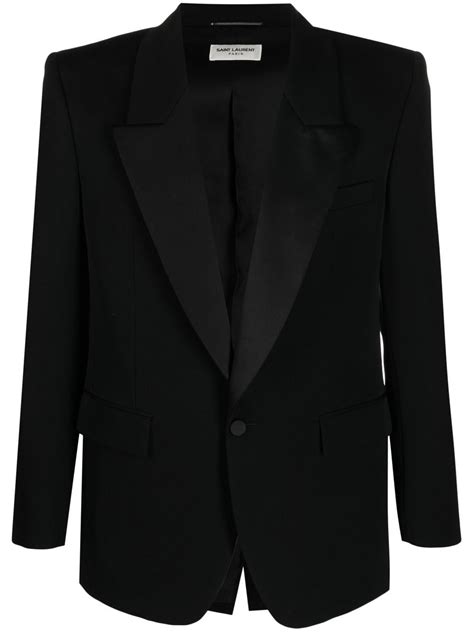 Saint Laurent Single Breasted Blazer Farfetch Saint Laurent Blazers