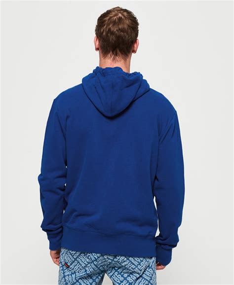 Mens Orange Label Lite Zip Hoodie In Electric Blue Superdry Uk