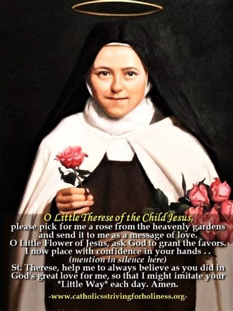 OCT 1 St Therese Rose Prayer Catholics Striving For Holiness