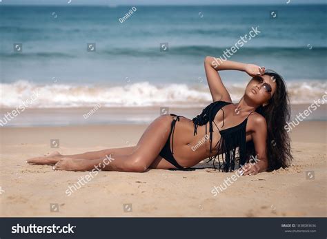 Beautiful Asian Woman Wearing Black Bikini Stock Photo Shutterstock