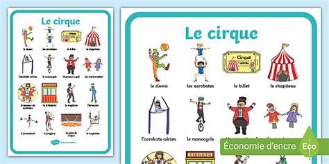 Poster De Vocabulaire Le Cirque Professor Feito Twinkl