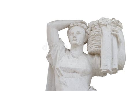 Statue De Gypse D Une Femme Avec Une Couronne De Fleurs Sur La T Te Du