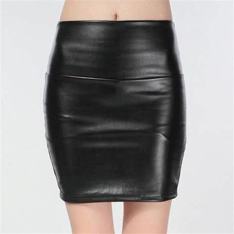 Mini Jupe En Cuir PU Taille Haute Pour FRESBl Black Cdiscount