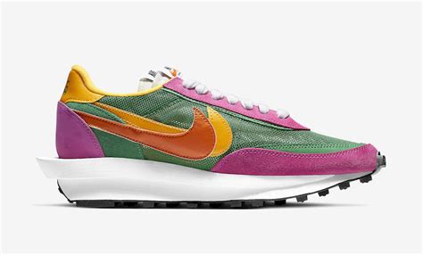 Sacai Nike LDV Waffle Green Pink Yellow BV0073 301 Release Date SBD