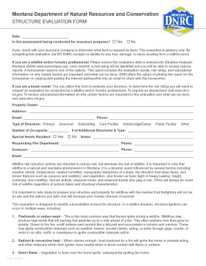 Fillable Online Dnrc Mt DNRC Structure Risk Assessment Form Fax Email