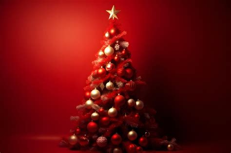 Premium Ai Image Merry Christmas Christmas Tree Decorated With