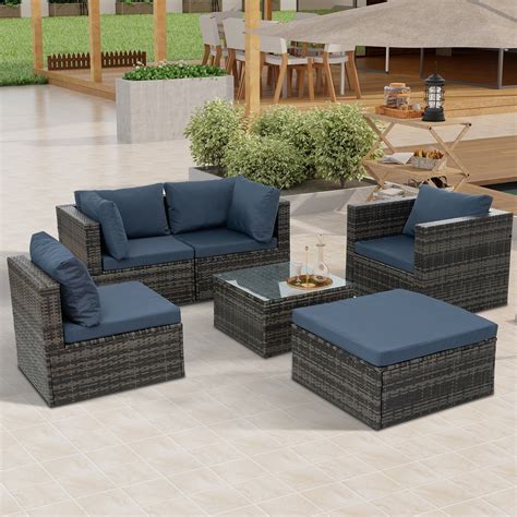 Highsound Patio Furniture Set Piece Outdoor Sectional Sofa With