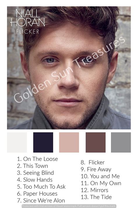 Niall Horan Flicker Album Color Swatch | Etsy