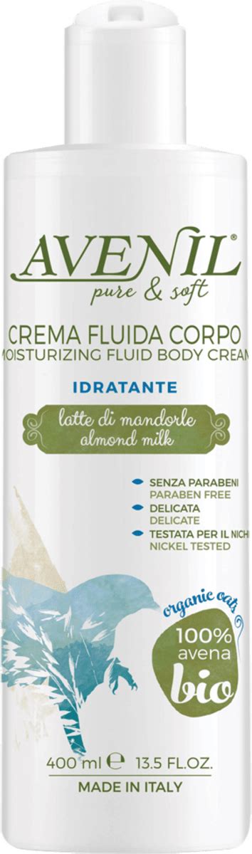 Avenil Crema Fluida Corpo Idratante Con Latte Di Mandorle 400 Ml