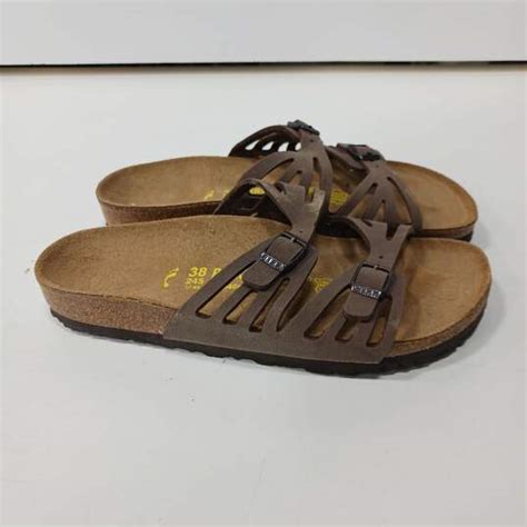 Buy The Birkenstock Habana Leather Granada Soft Footbed Sandals Size 7 Goodwillfinds