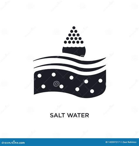 Black Salt Water Isolated Vector Icon Simple Element Illustration From