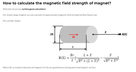 Calculating Magnetic Field Strength Of A Magnet