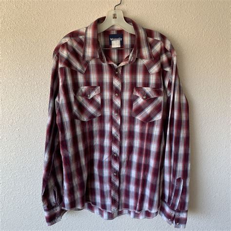 Vintage Wrangler Mens Large Western Fashion Pearl Sn Gem