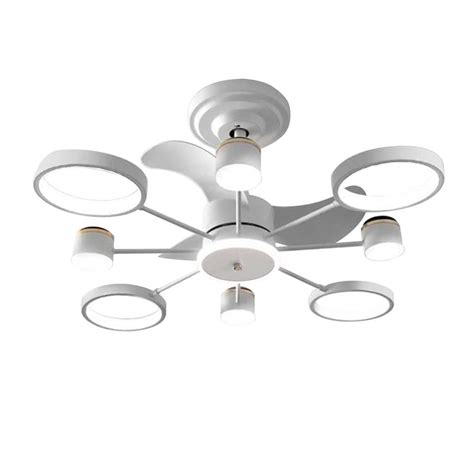 Depuley 45 in. 8-Light White LED Ceiling Fan with Light and Remote ...