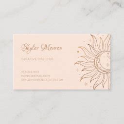 Gold Celestial Sun Moon On Blush Business Card Zazzle