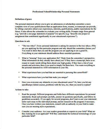 Personal Statement Format - 10+ Free PDF, Word Documemts Download ...