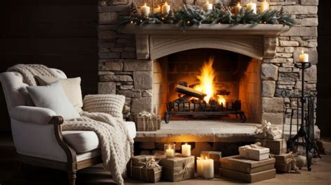 Premium Ai Image Beautiful Cozy Christmas Interior With A Fireplace