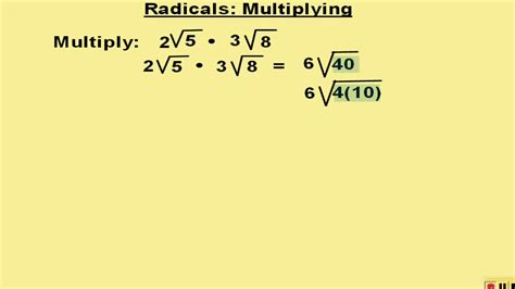 How To Multiply Radicals In Algebra